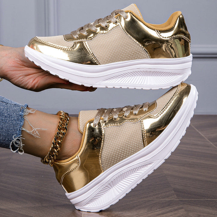 Women's Metallic Platform Wedge Sneakers