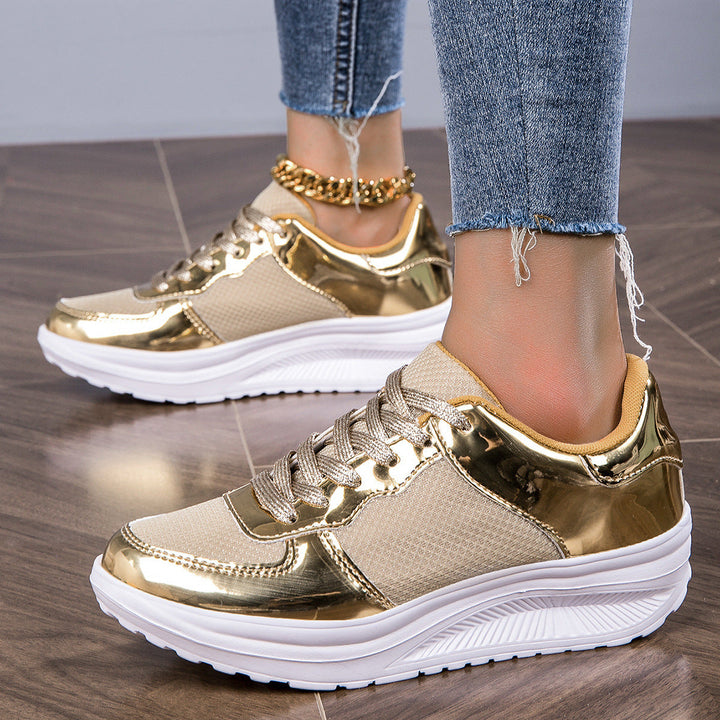 Women's Metallic Platform Wedge Sneakers