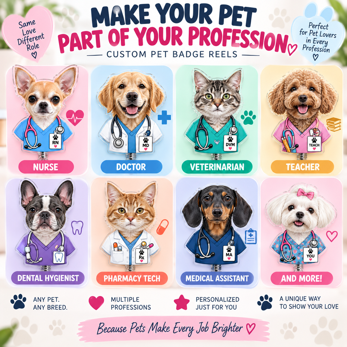 Pet badge reel examples for multiple professions